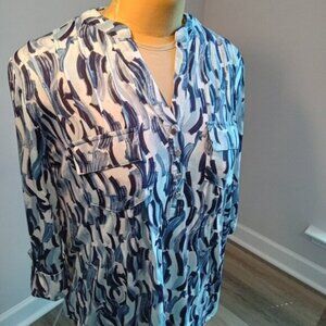 Ava & Grace Blue and white blouse